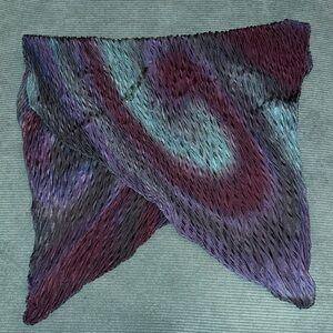 Hand dyed pure 100% silk crinkle Blue and Purple Textured Scarf